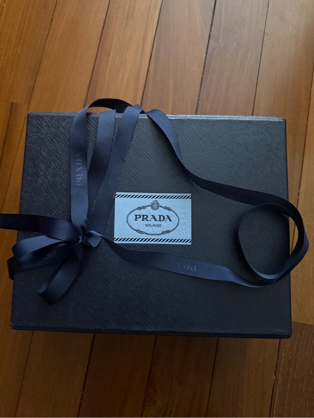 Prada logo gift storage presentation Box with Ribbon